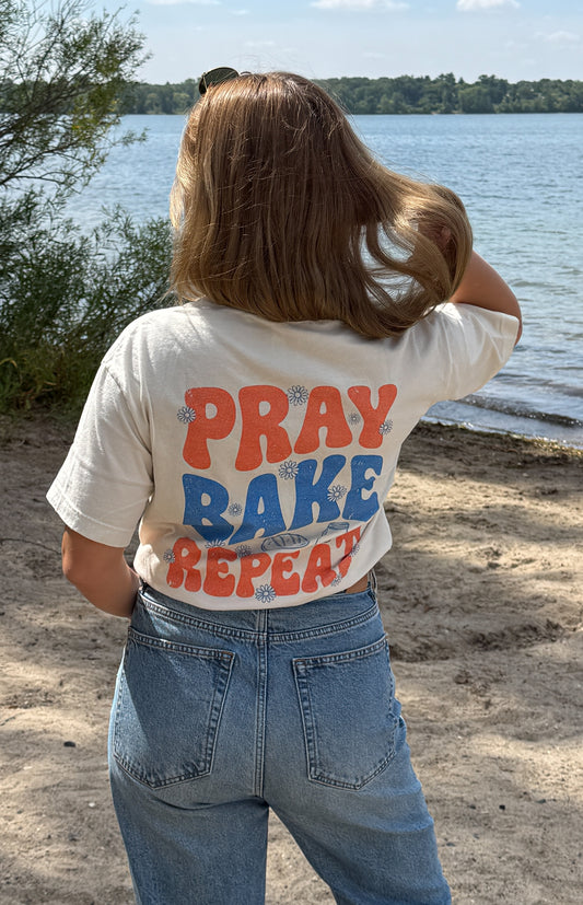 Pray Bake Repeat Oversized Cotton T-Shirt