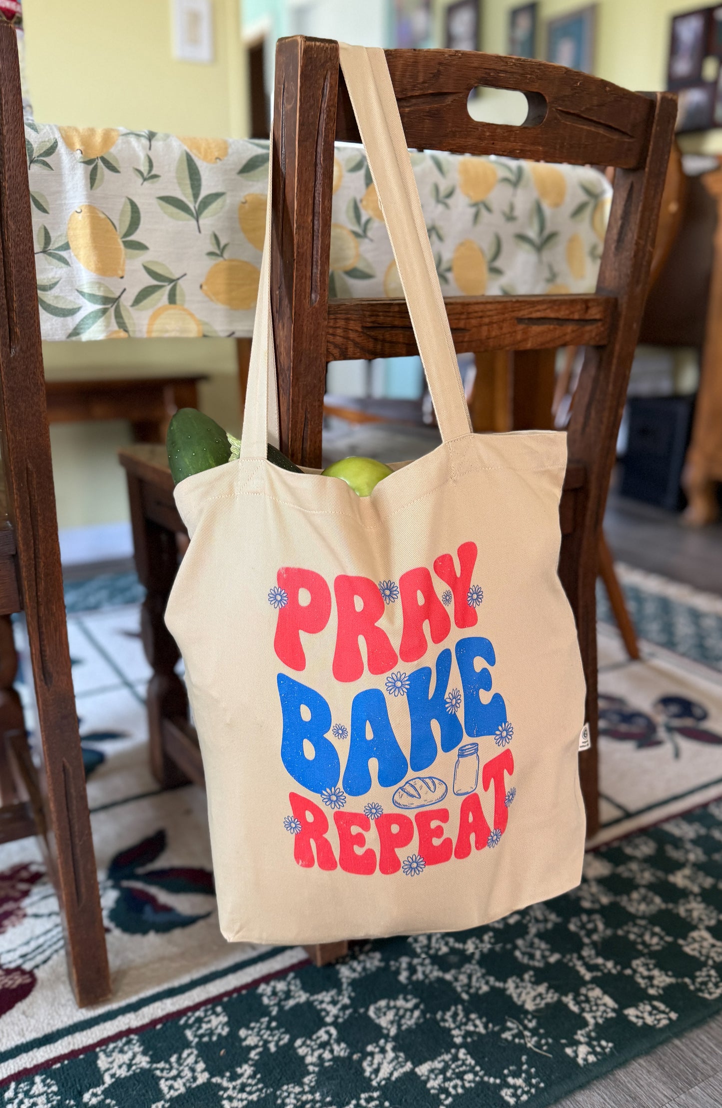 Pray Bake Repeat Organic Cotton Tote Bag