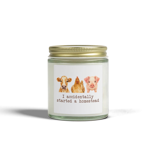 I Accidentally Started a Homestead Coconut Apricot Wax Candle