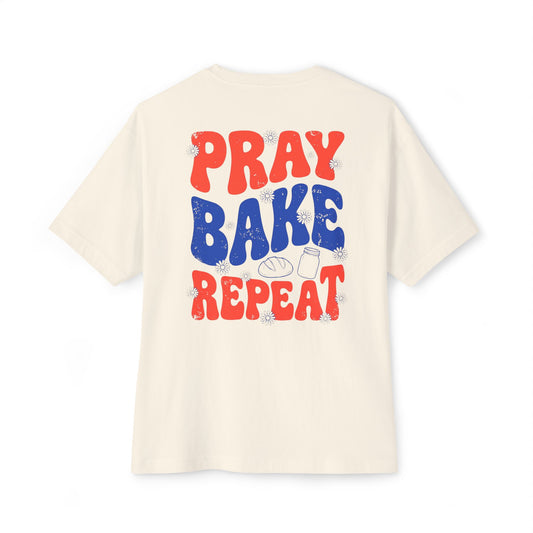 Pray Bake Repeat Oversized Cotton T-Shirt