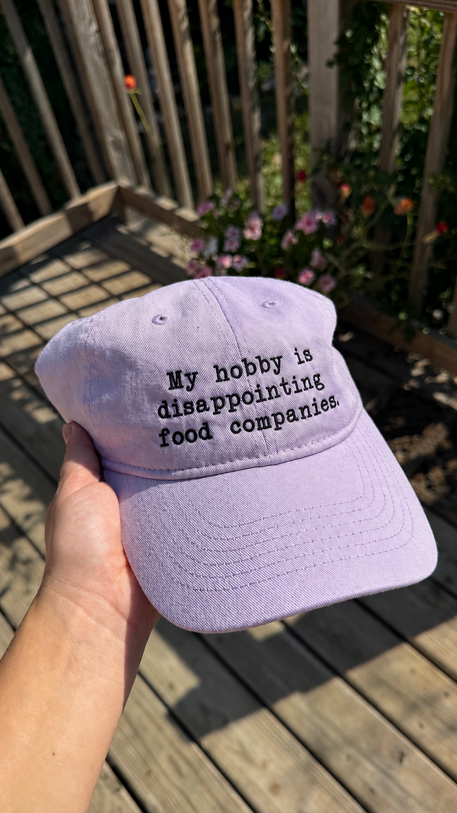 My Hobby Is Disappointing Food Companies Embroidered Cap