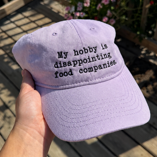 Orchid embroidered cotton hat, my hobby is disappointing food companies