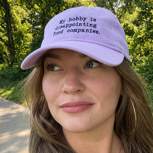 Orchid embroidered cotton hat, my hobby is disappointing food companies