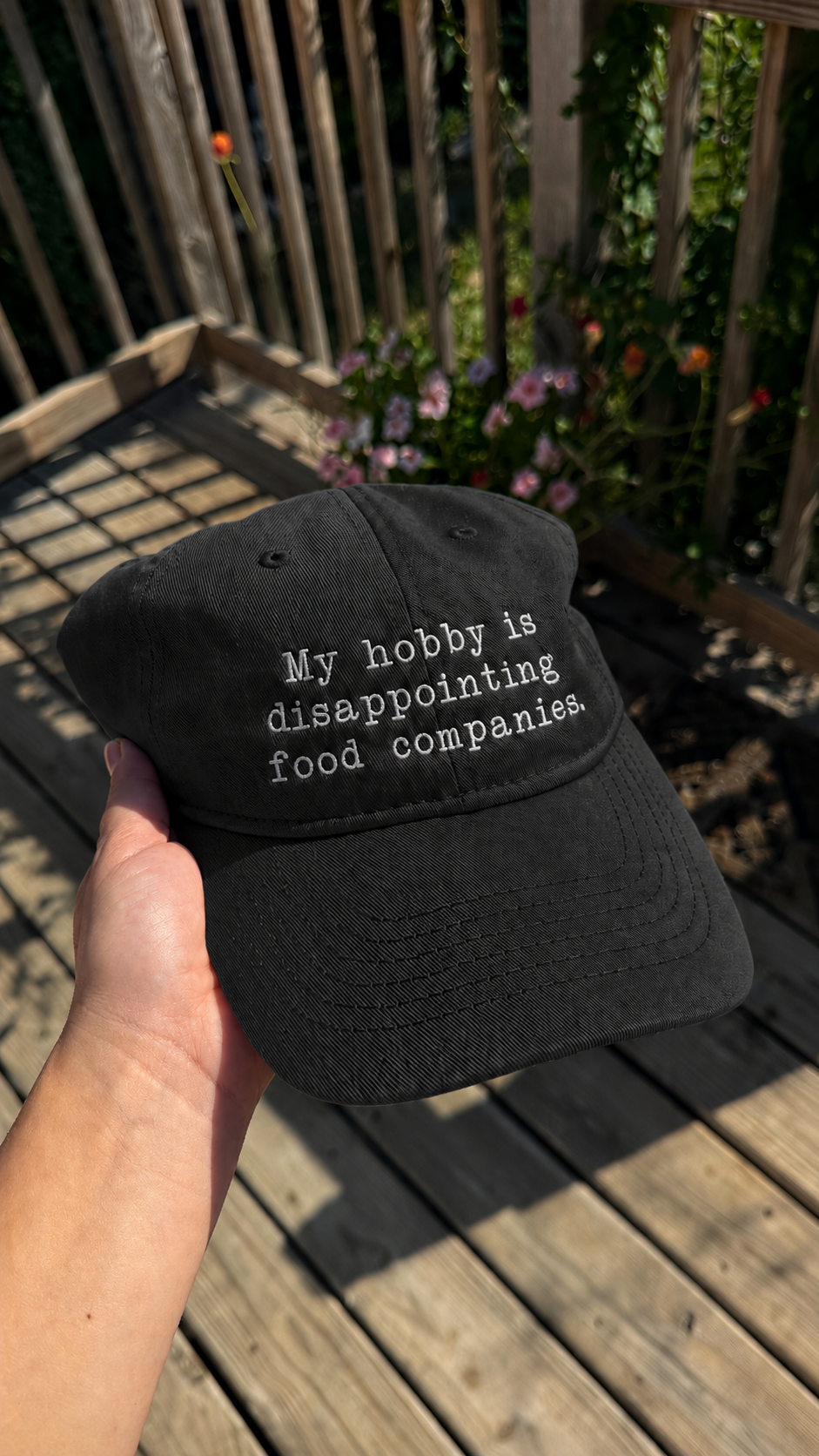 My Hobby Is Disappointing Food Companies Embroidered Cap