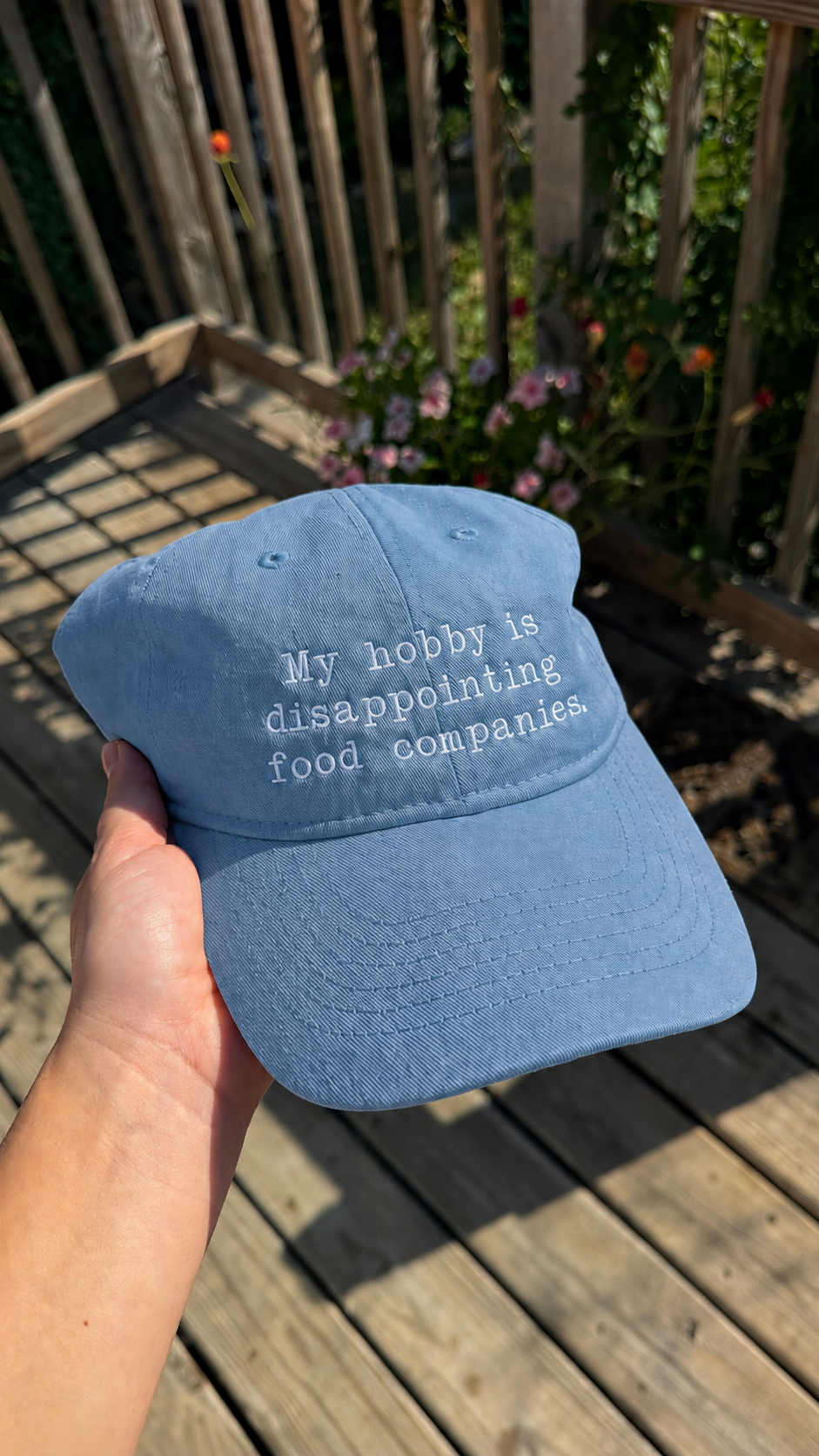 My Hobby Is Disappointing Food Companies Embroidered Cap